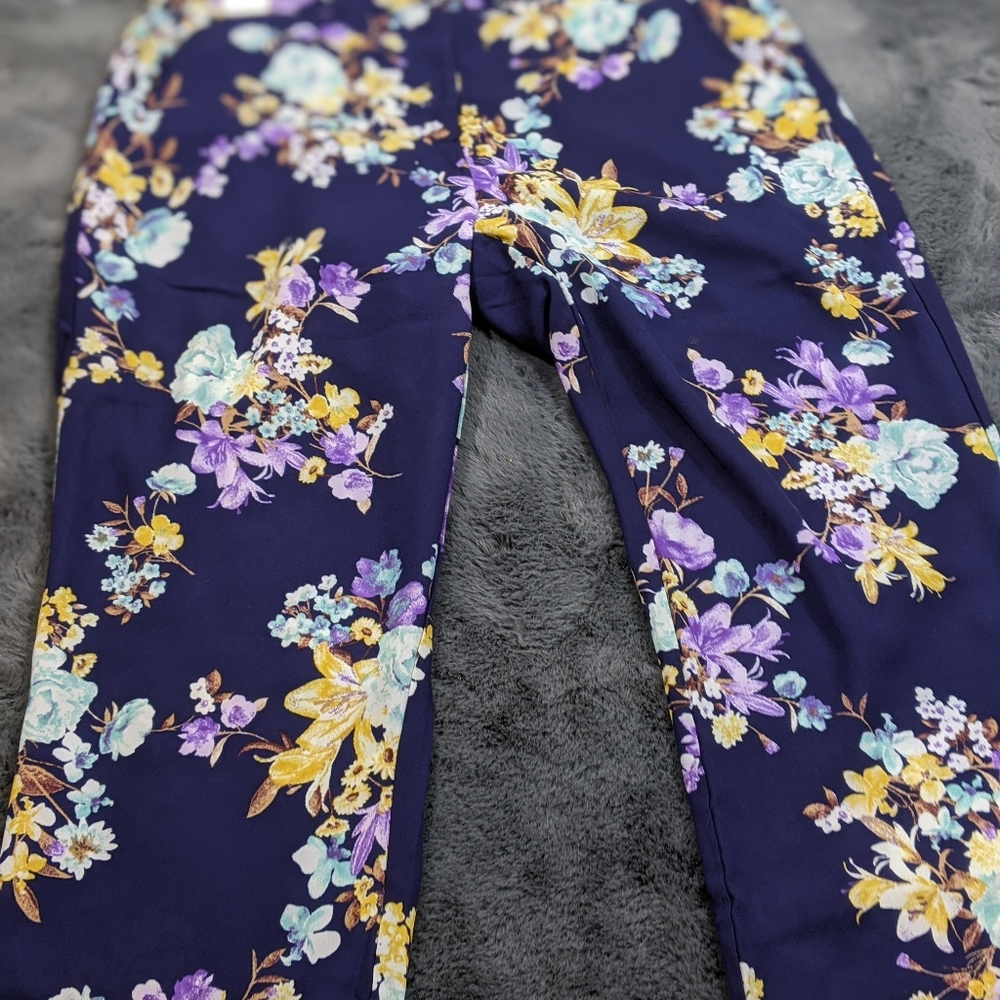 Bobeau purple boho floral pants size small